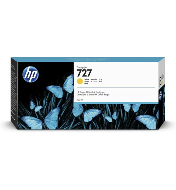 HP 727 cartouche d’encre DesignJet jaune, 300 ml(F9J78A)