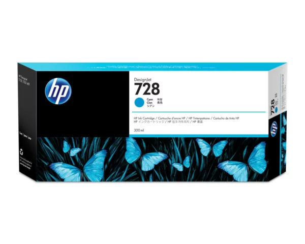 HP 728 300-ml Cyan DesignJet Ink Cartridge(F9K17A)