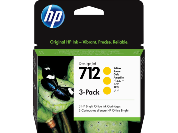 HP 712 3-pack 29-ml Yellow DesignJet Ink Cartridge (3ED79A)